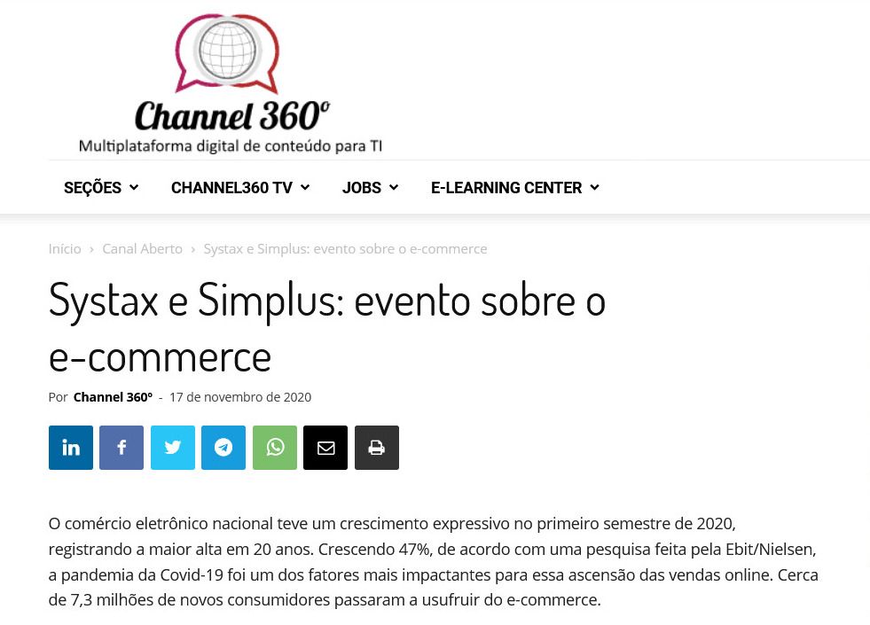 Systax e Simplus: evento sobre o e-commerce