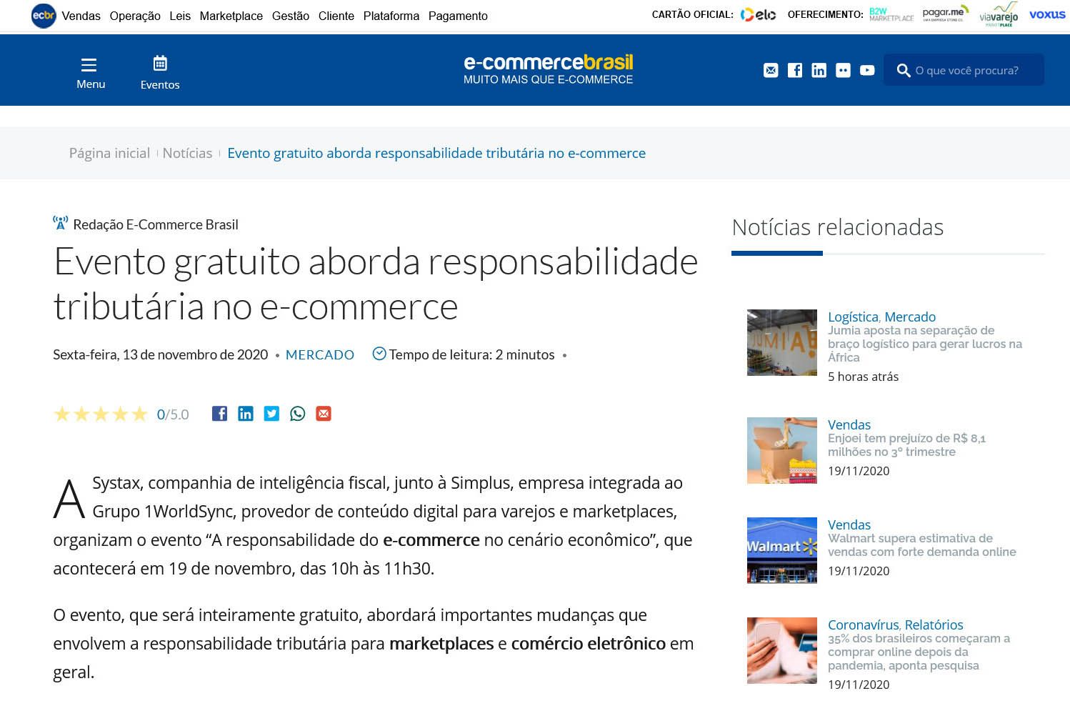 Evento gratuito aborda responsabilidade tributária no e-commerce