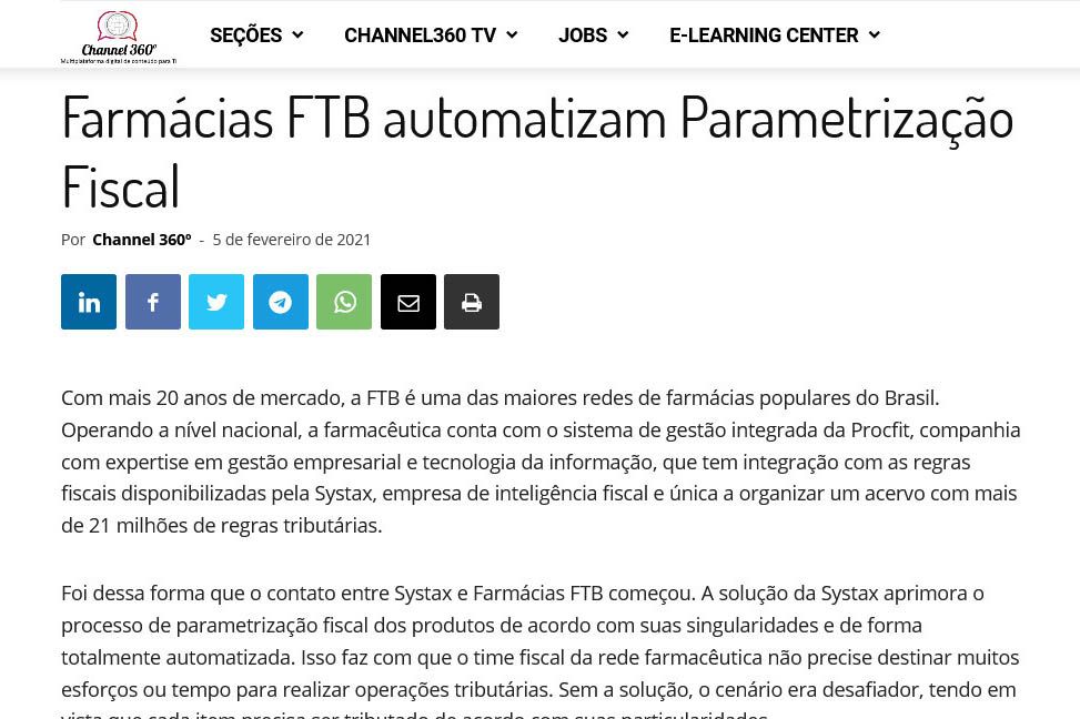 Farmácias FTB automatizam Parametrização Fiscal