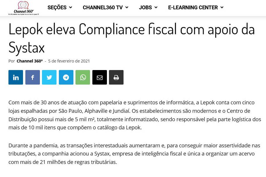 Lepok eleva Compliance fiscal com apoio da Systax