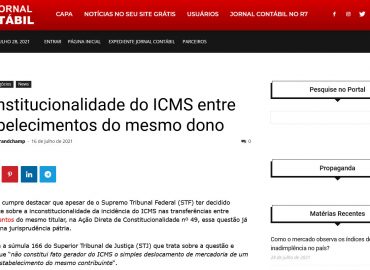 Inconstitucionalidade do ICMS entre estabelecimentos do mesmo dono