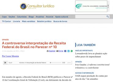 A controversa interpretação da Receita Federal do Brasil no Parecer nº 10