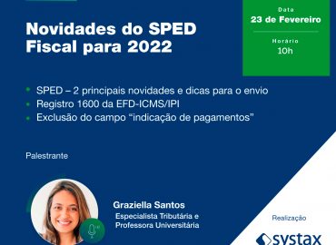 Webinar: Novidades do SPED Fiscal para 2022