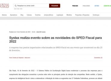 Systax realiza evento sobre as novidades do SPED Fiscal para 2022