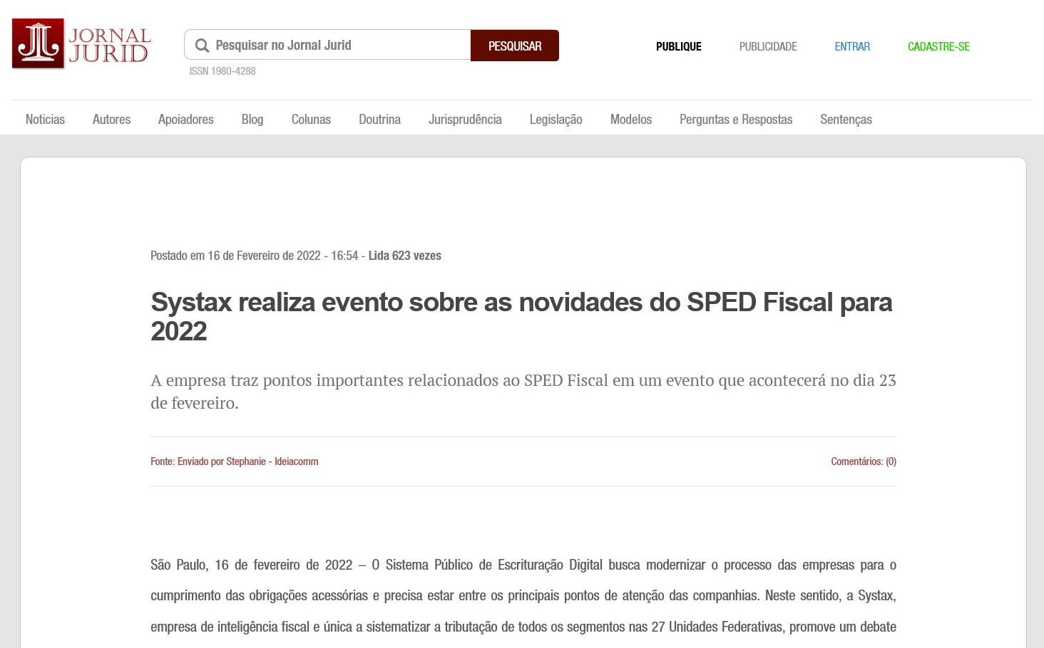 Systax realiza evento sobre as novidades do SPED Fiscal para 2022