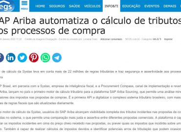SAP Ariba automatiza o cálculo de tributos nos processos de compra