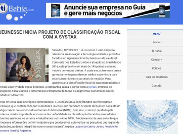 Jeunesse inicia projeto de classificação fiscal com a Systax