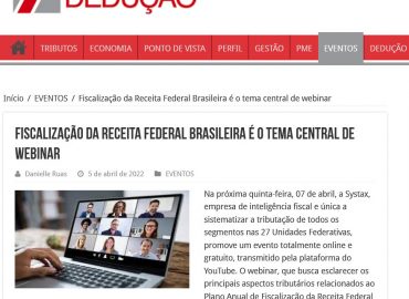 Fiscalização da Receita Federal Brasileira é o tema central do novo webinar da Systax